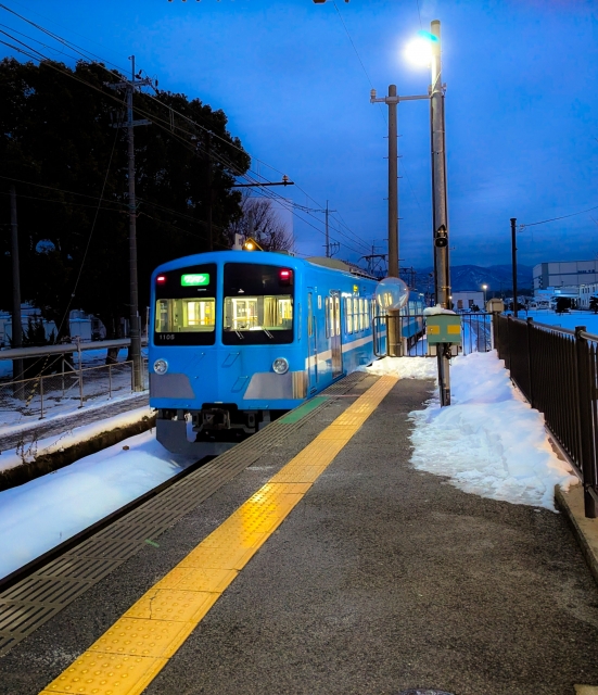 雪の近江鉄道