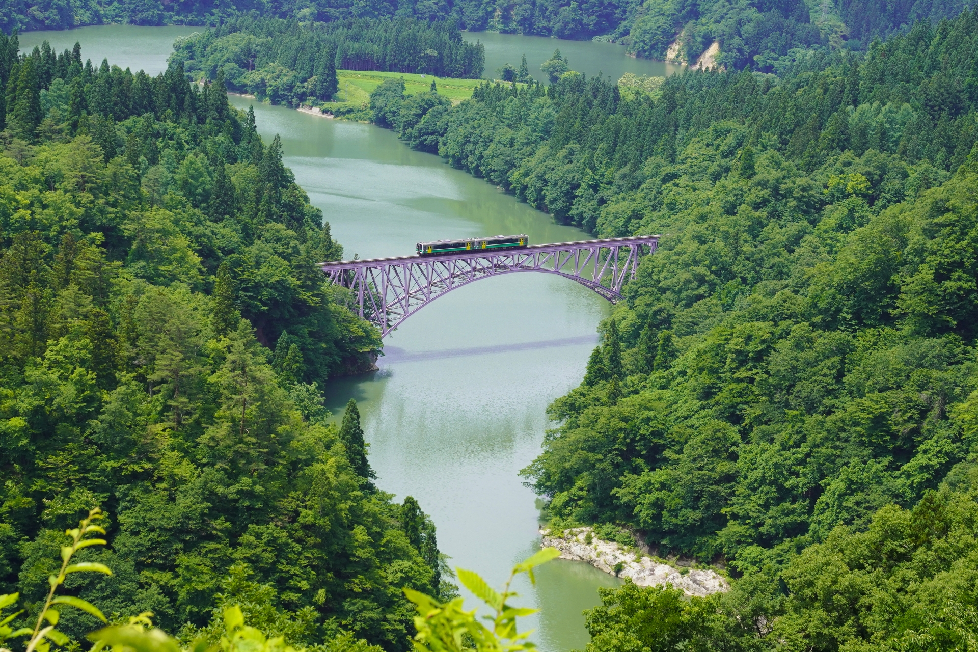 夏の只見線　第一橋梁（福島県三島町）