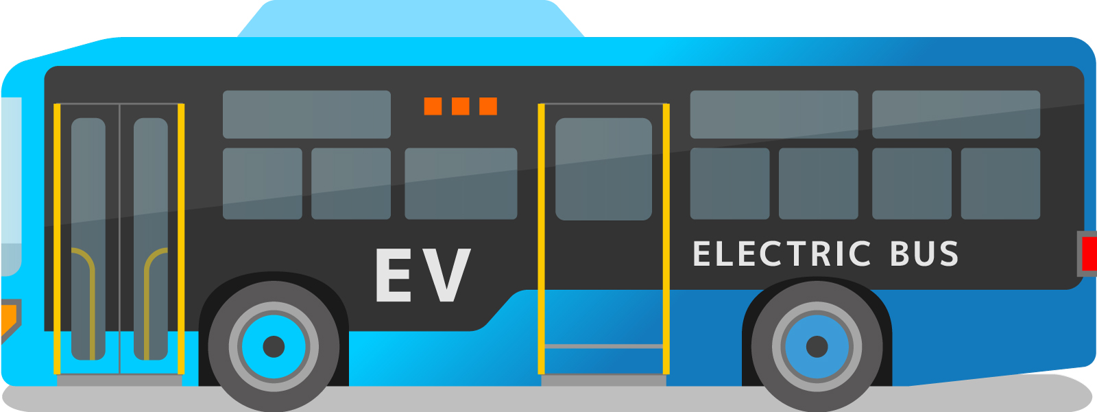 電気自動車EVバスのイラスト