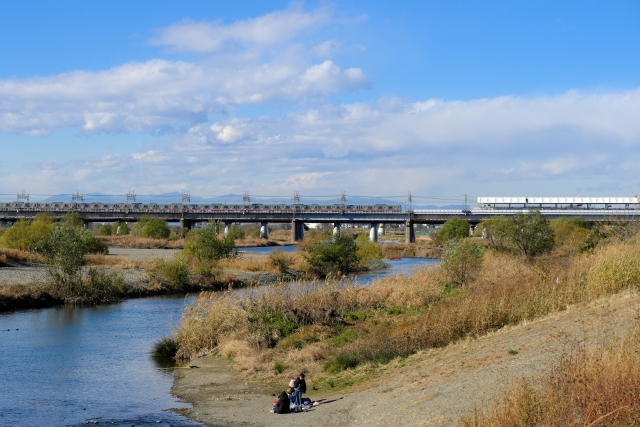 多摩川の河川敷