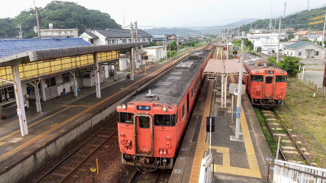 山陰本線（小串駅）